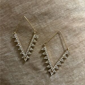 Elegant Gold and Silver Triangle Earrings